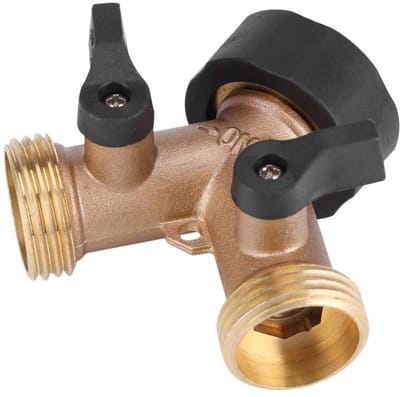 Allecto - Tuin - 2-Weg Connector - Heavy Duty - Messing - Tuinslang Splitter - Water Tap Adapter - Ideaal voor Tuin en Besproeiing