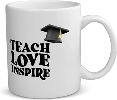 Akyol - teach love inspire koffiemok - theemok - Docent - leraar/lerares - hogeschool - universiteit - verjaardag - cadeautje voor docent - docent artikelen - kado - geschenk - collega's - 350 ML inhoud
