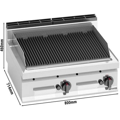 GGM Gastro Gas Lavasteingrill - 13,8 kW Zilver