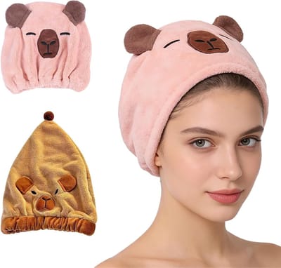Set van 2 Microvezel Haarhanddoeken voor Dames, Sneldrogende Turban voor Lang Haar, Extra Absorberend en Comfortabel Gebruik