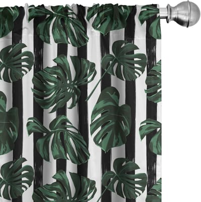 ABAKUHAUS Junglebladeren gordijnen – 2x75x175 cm – microvezel, halfschaduw