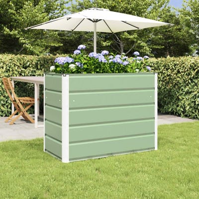 vidaXL - Plantenbak - Pastelgroen - 100 - x - 50 - x - 77 - cm - Gegevens - staal