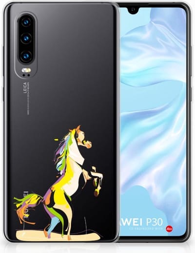 Huawei P30 Telefoonhoesje met Naam Horse Color