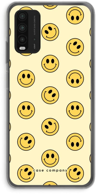Case Company® - Hoesje geschikt voor Xiaomi Redmi 9T hoesje - Smiley N°2 - Soft Cover Telefoonhoesje - Bescherming aan alle Kanten en Schermrand