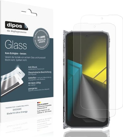 dipos – 2x Matte Pantserfolie geschikt voor DOOGEE Blade10 Ultra Energy | 9H Screenprotector