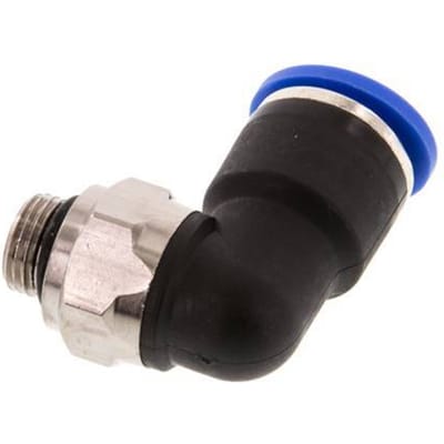 10mm x G1/8'' 90 graden L-verbinding Messing/PA 66 Insteekfitting Buitendraad Kort Draaibaar NBR [2 Stuks]