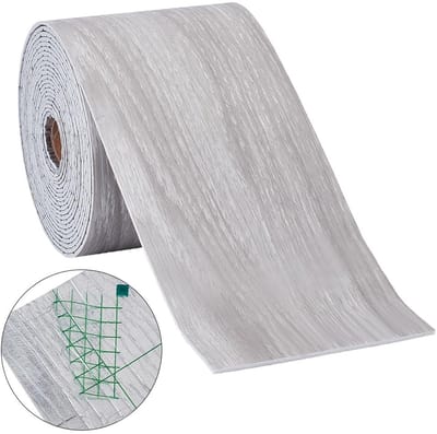 Dailygoody - Wanddecoratie - Zelfklevend - Waterdicht PVC - Grijs Houtlook - Met Spiegelrand - Geschikt voor Keuken en Spiegels