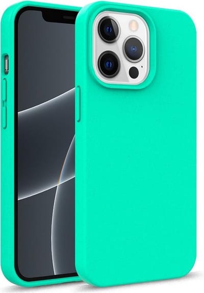 geschikt voor iPhone 13 Pro Eco Hoesje - Flexibel Telefoonhoesje Bio Degradable - Flexibel Eco Hoesje turqoise- geschikt voor iPhone 13 Pro