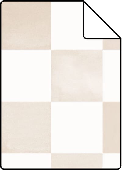 Proefstaal ESTAhome behang geblokt motief beige en wit - 26.5 x 21 cm - 131291-S