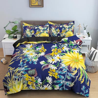 Olieverf Bloemen King Queen Beddengoed Set Kleurrijk Bloemen Dekbedovertrek Roze Roos Bladeren Dekbedovertrek Polyester Dekbedovertrek 70x133cm 2pcs
