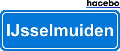 Hacebo - Plaatsnaam Sticker - 29x10 CM - IJsselmuiden sticker - Verkeersborden sticker - grappige cadeaus - IJsselmuiden