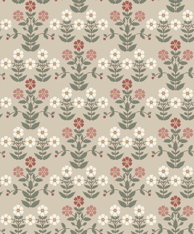 Boråstapeter Vliesbehang 4810 - New Heritage - Bloemen Rood - 53cm x 10.05m