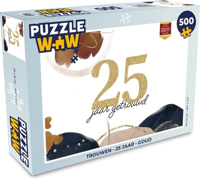 Puzzel Quotes - Spreuken - 25 jaar getrouwd- Goud - Trouwen - Legpuzzel - Puzzel 500 stukjes