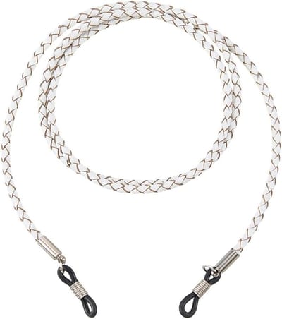 Echt leren brillenkoord, verstelbare antislip zonnebrilband, gebreid rundleer, 30 cm lang, brillenhouder en zonnebrilketting