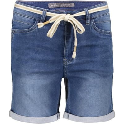 Geisha blauwe dames broek   Stonewash wassing   Regular fit   5-Pocket zakken   Knoop- en ritssluiting   Regular waist Blauw XS