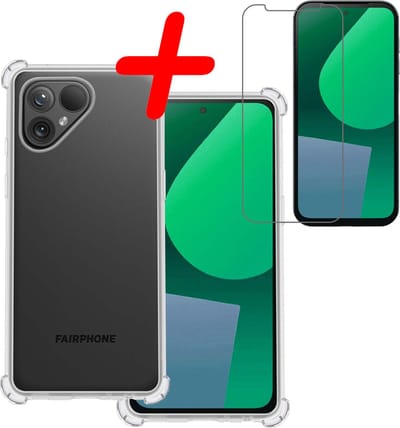 Hoesje Met Screenprotector - Geschikt voor Fairphone 5 - Sterk & Shockproof - Siliconen Case - Back Cover - Telefoon Hoes - Shock Proof - Transparant