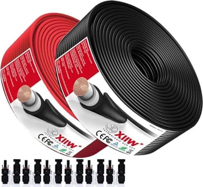 Verlengkabel set - Zonne kabel - Zonnepanelen installeren - IP67 waterdicht - 2x 25 meter - Zwart en rood