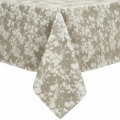 Protecttable - Tafelzeil Bloem Beige 140x50cm - Tafelkleed Afwasbaar - Kunststof