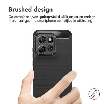 imoshion Hoesje - Geschikt voor Motorola Edge 60 Neo / Motorola ThinkPhone 25 / Motorola Edge 50 Neo - Brushed Backcover - Zwart