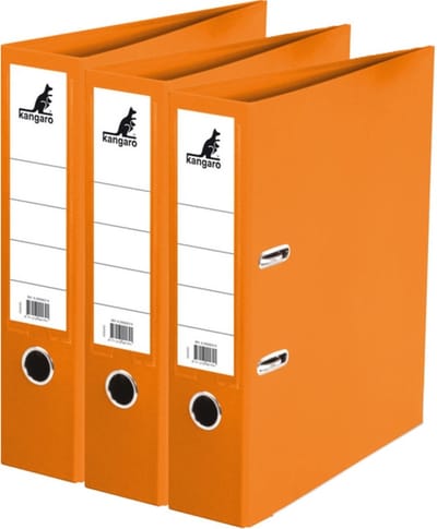 Ringband map/ordners 2 gaats A4 - 3x - oranje - 31 x 28 x 7 cm - Documenten/papieren opbergen - Kantoorartikelen