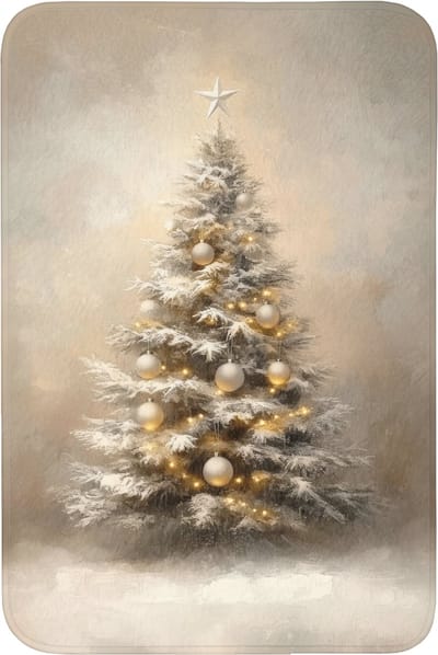Badmat 60x90 cm - Antislip - Kerst - kerstboom - Sneeuw - Art - Badmatten voor badkamer - Badkamermat - Douchemat - Badkamer mat
