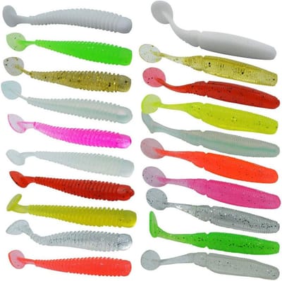 Kunstworm Aas - Zacht Silicoon - Vissen Lokken - Realistische Actie - 20 Stuks - Groen Rood