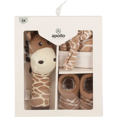 Apollo Baby’s Giftbox Giraf - Kraamcadeau - Babyshower - Baby sokken