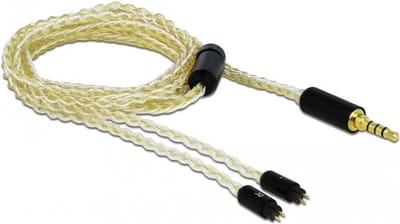Delock 3,5mm Jack 4-polig naar 2x 2-pins kabel compatibel met Ultimate Ears Pro hoofdtelefoons - 1,25 meter