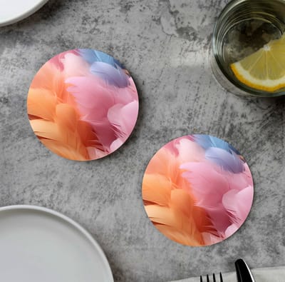 GR onderzetters voor glazen - Feather Unicorn - Vinyl - 6st