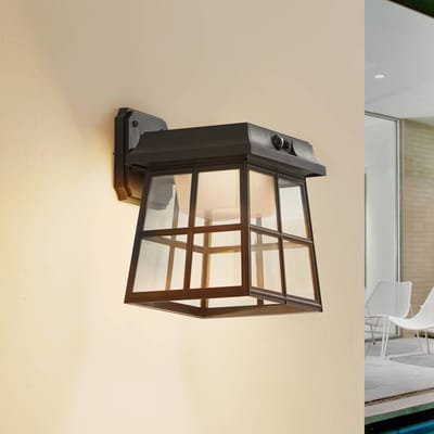 Lindby - solar buitenlamp - 1licht - Polycarbonaat, glas - H: 24 cm - zwart (RAL 9005) - Inclusief lichtbron