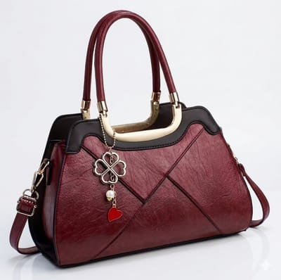 N3 Collecties Dames Handtas in bordeaux rood met afneembare schouderriem