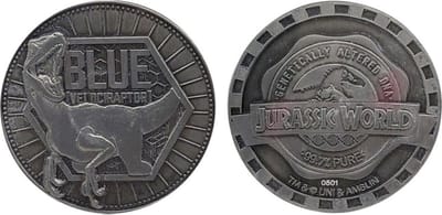 FaNaTtik Jurassic Park Verzamelobject Collectable Coin Blue Limited Edition Zilverkleurig