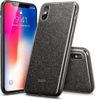 ESR iPhone X hoes zwarte glitters chique design zacht TPU