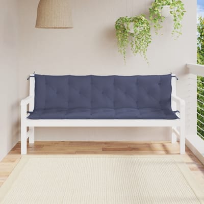vidaXL - Tuinbankkussens - 2 - st - 180x50x7 - cm - oxford - stof - marineblauw