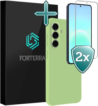 Hoesje Met 2x Screenprotector - Geschikt voor Samsung Galaxy A57 - Sterk & Shockproof - Telefoon Hoes - Back Cover - Siliconen Case - Groen