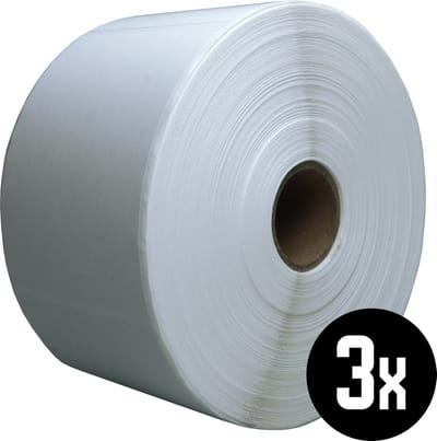 DULA Compatible Zebra Labels 57x76mm - 930 etiketten per rol - kern 25mm - Wit - Permanent - 3 rolle