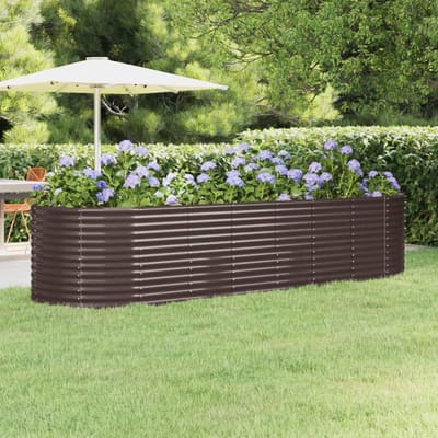 vidaXL - Plantenbak - 322x100x68 - cm - gegalvaniseerd - staal - bruin