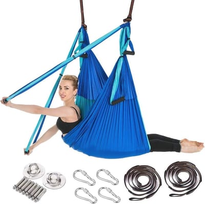 QPFO® Aerial yoga hangmat – inclusief draagtas en verlengriemen – antislip – voor fitness en ontspanning
