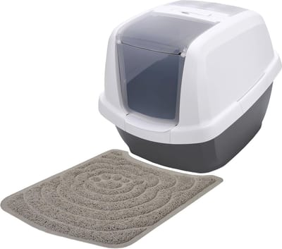 Kattenbak met Opstelbare Draaideur en Mat - Ideaal voor Alle Katten