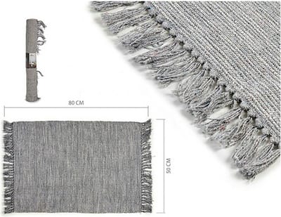 Tapijt Grijs Katoen (50 x 1 x 80 cm)