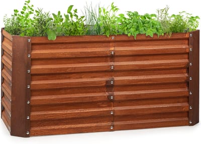 blumfeldt Rust Grow verhoogd tuinbed, gegalvaniseerd plaatstaal, materiaaldikte: 0,6 mm, eenvoudige montage, roest afwerking, 120 x 60 x 60 cm (BxHxD), roest