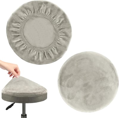 Ronde Stoelbekleding Set van 2, Wasbare en Duurzame Hoezen voor Barstoelen en Krukken, Geschikt voor 30-36 cm Stoelen, Beige en Comfortabel