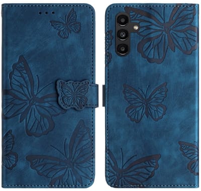 Coverup Hoesje - Geschikt voor Samsung Galaxy A56 Hoesje - Coverup Vlinders Book Case - Blauw