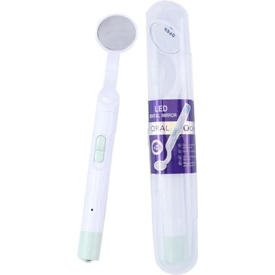 Nigf Miroir Buccal LED Dentaire Portable Réutilisable Outil de Contrôle Oral pour Dentiste pour Soin d'Hygiène des Dents Blanches white