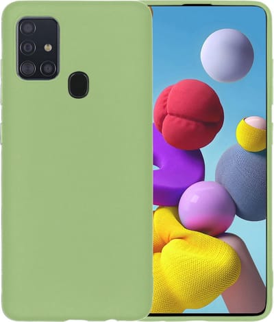 Hoesje - Geschikt voor Samsung Galaxy A21s - Sterk & Shockproof - Hoes Cover - Siliconen Case - Telefoonhoesjes - Groen