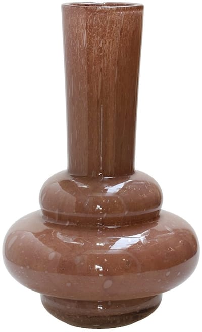 Vaas Bolombo Elite | Taupe | Mond geblazen glas | Uniek design | Dik zwaar glas | Ø20 x H36 cm