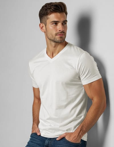 Zijden Heren T-Shirt V-Hals - inSilk Silkbasics - 100% Zijde - Wit - Maat L