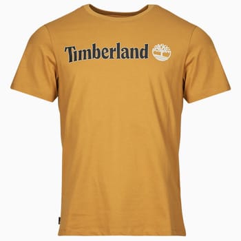 Timberland Linear Logo Short Sleeve Tee Medium Brown Maat: S | T-shirts met Print Outlet | Heren | Bruin