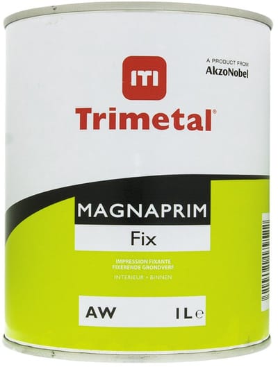 Trimetal Magnaprim Fix - Watergedragen dekkende en fixerende grondlaag voor binnen - Kleur RAL 9010 Pure White ( gebrokenwit ) - 1 L