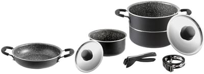 Brunner Pirate Camping Pannenset - Ø 18 - 7 Delig - Stapelbaar - Aluminium - PFOA vrij